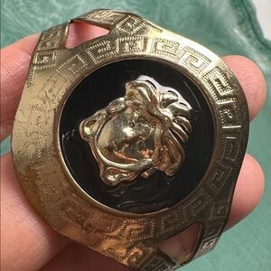 Vintage Gold and Black Medusa bangle